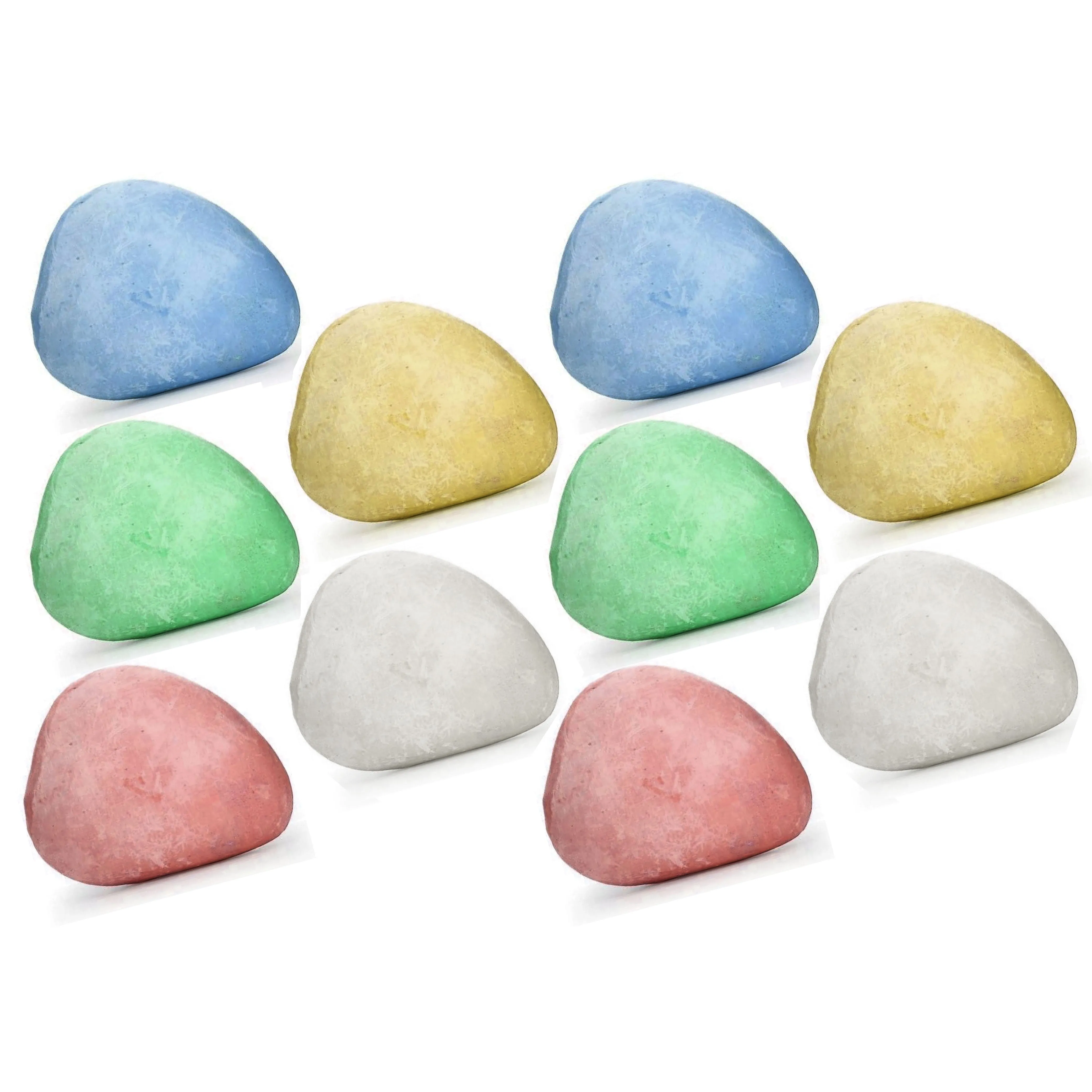 10 Kids Rock Shaped Chalk Pebbles Washable Sidewalk Outdoor Non Toxic Preschool