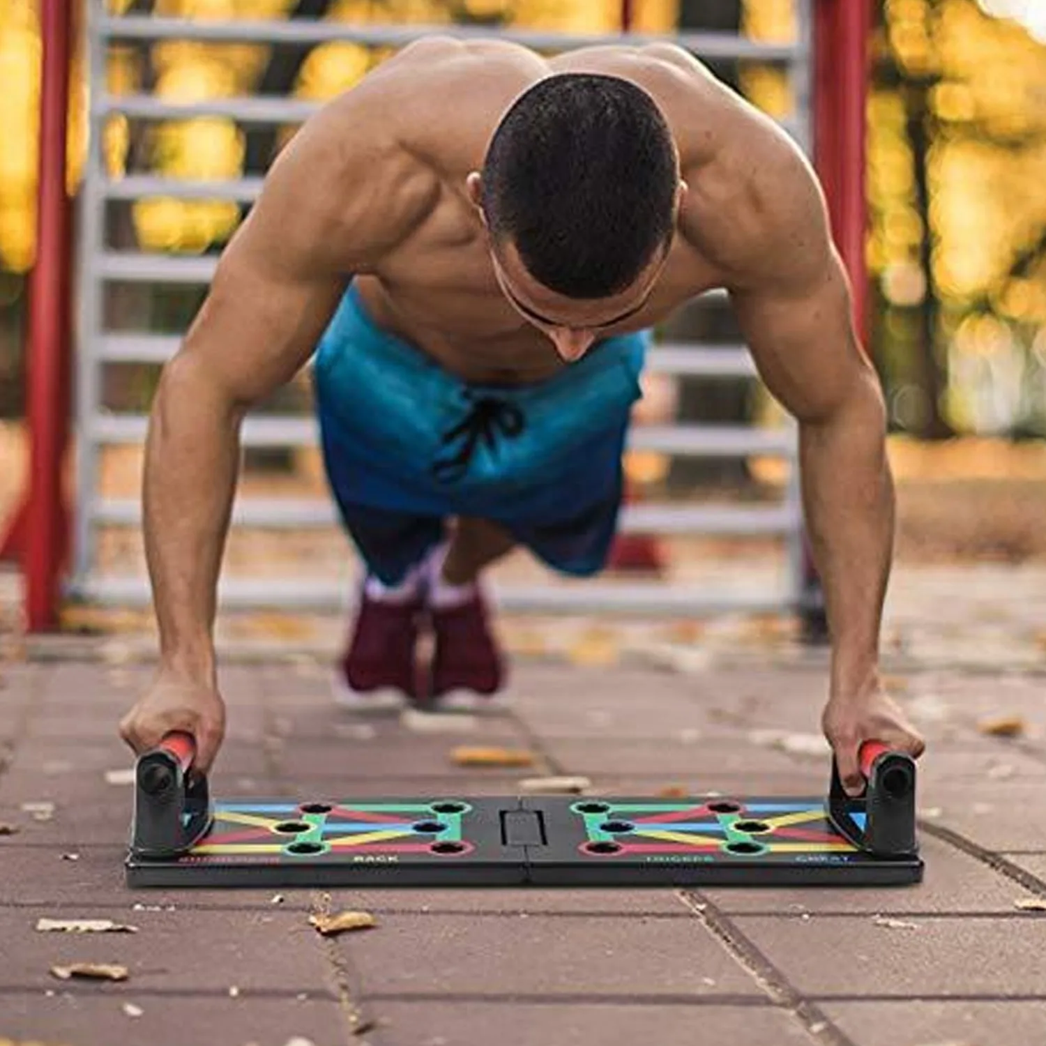 6650 Body Building Portable Push Up Board System with Strong Grip Handle for Chest Press, Gym & Home Exercise, Strength Training, Dips / Push Up Stand for Men & Women