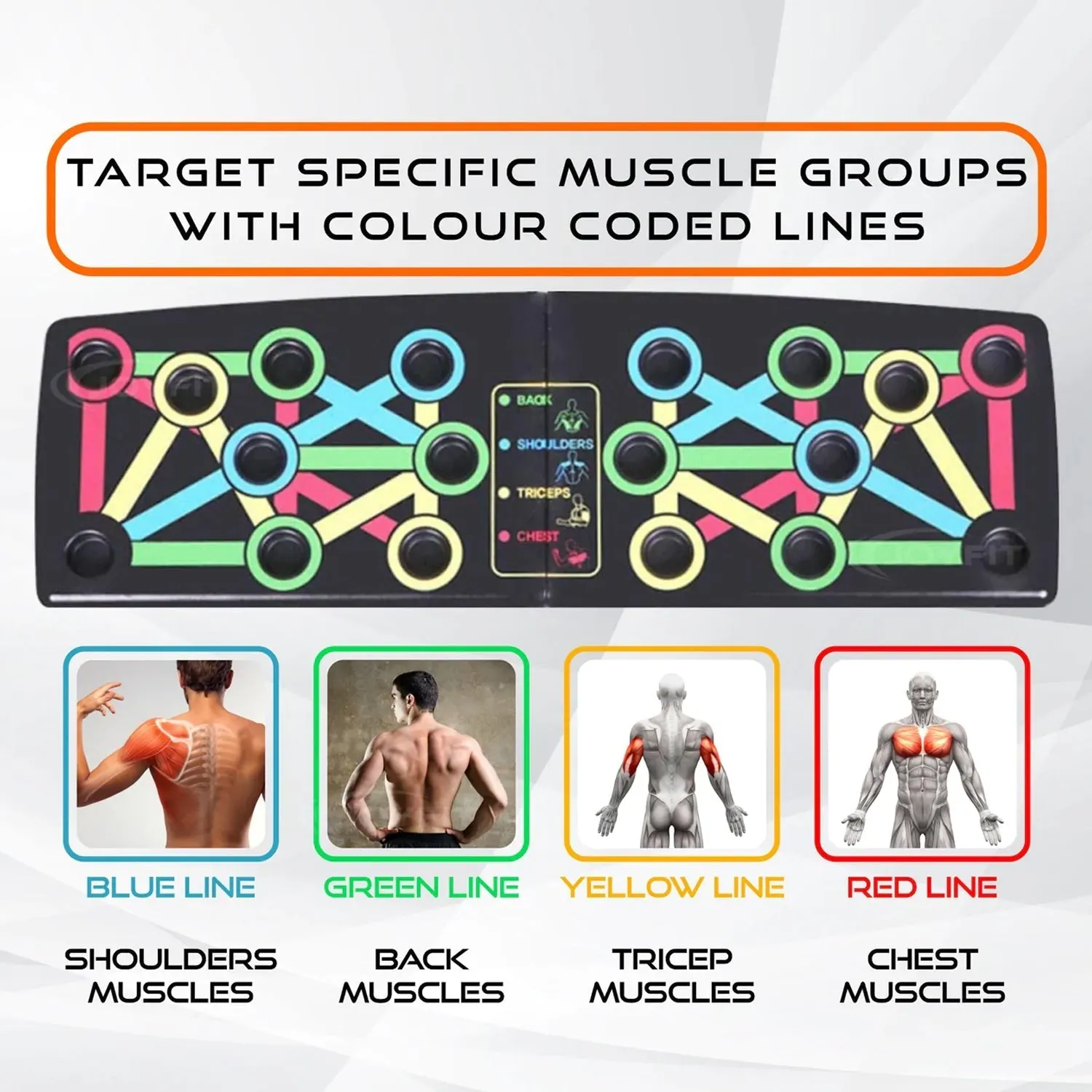 6650 Body Building Portable Push Up Board System with Strong Grip Handle for Chest Press, Gym & Home Exercise, Strength Training, Dips / Push Up Stand for Men & Women