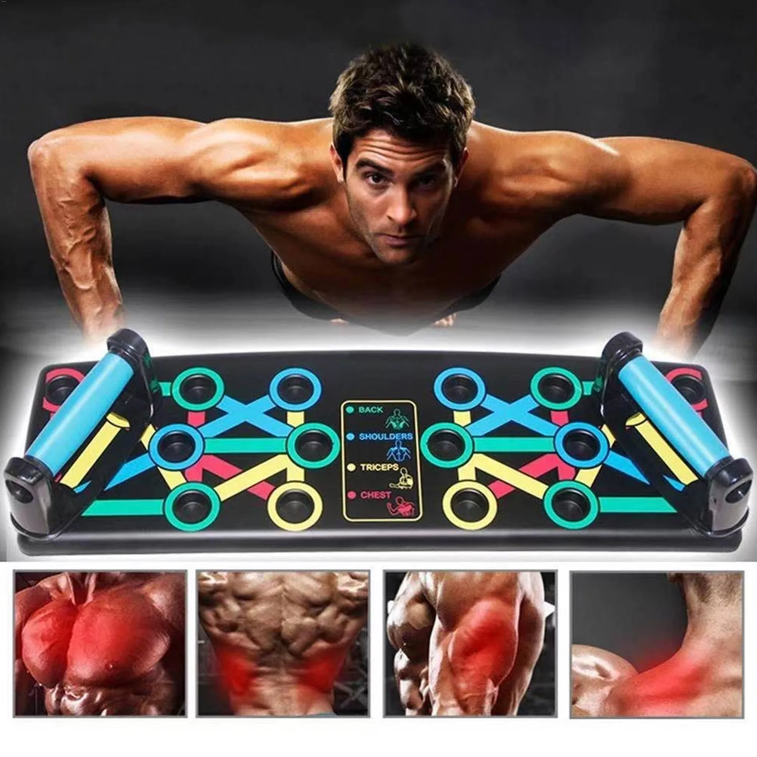 6650 Body Building Portable Push Up Board System with Strong Grip Handle for Chest Press, Gym & Home Exercise, Strength Training, Dips / Push Up Stand for Men & Women