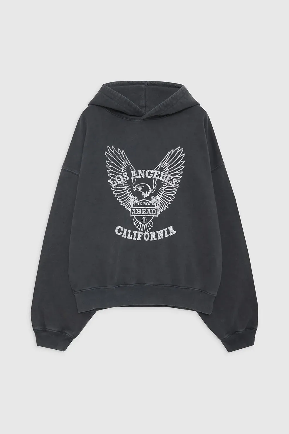 Alec Hoodie White Eagle Washed Black