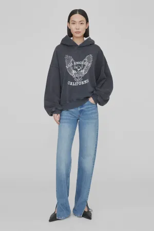 Alec Hoodie White Eagle Washed Black