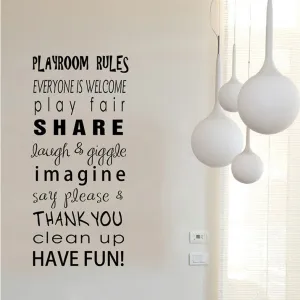 Chalkboard Wall Sticker <br> Playroom Rules
