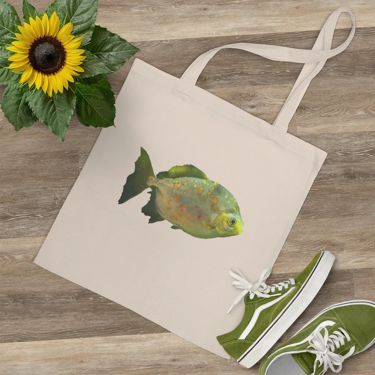 Green Fish with Specs Tote Bag