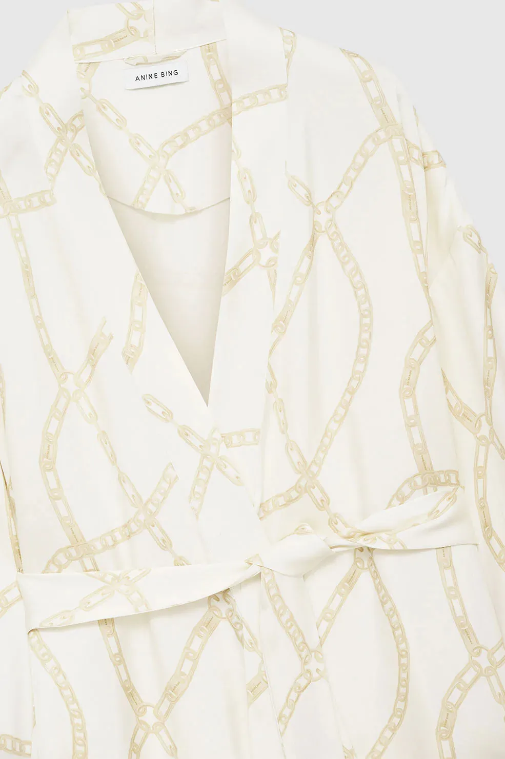Kara Robe Cream And Tan Link Print