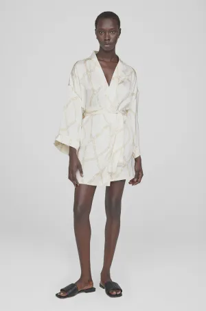 Kara Robe Cream And Tan Link Print