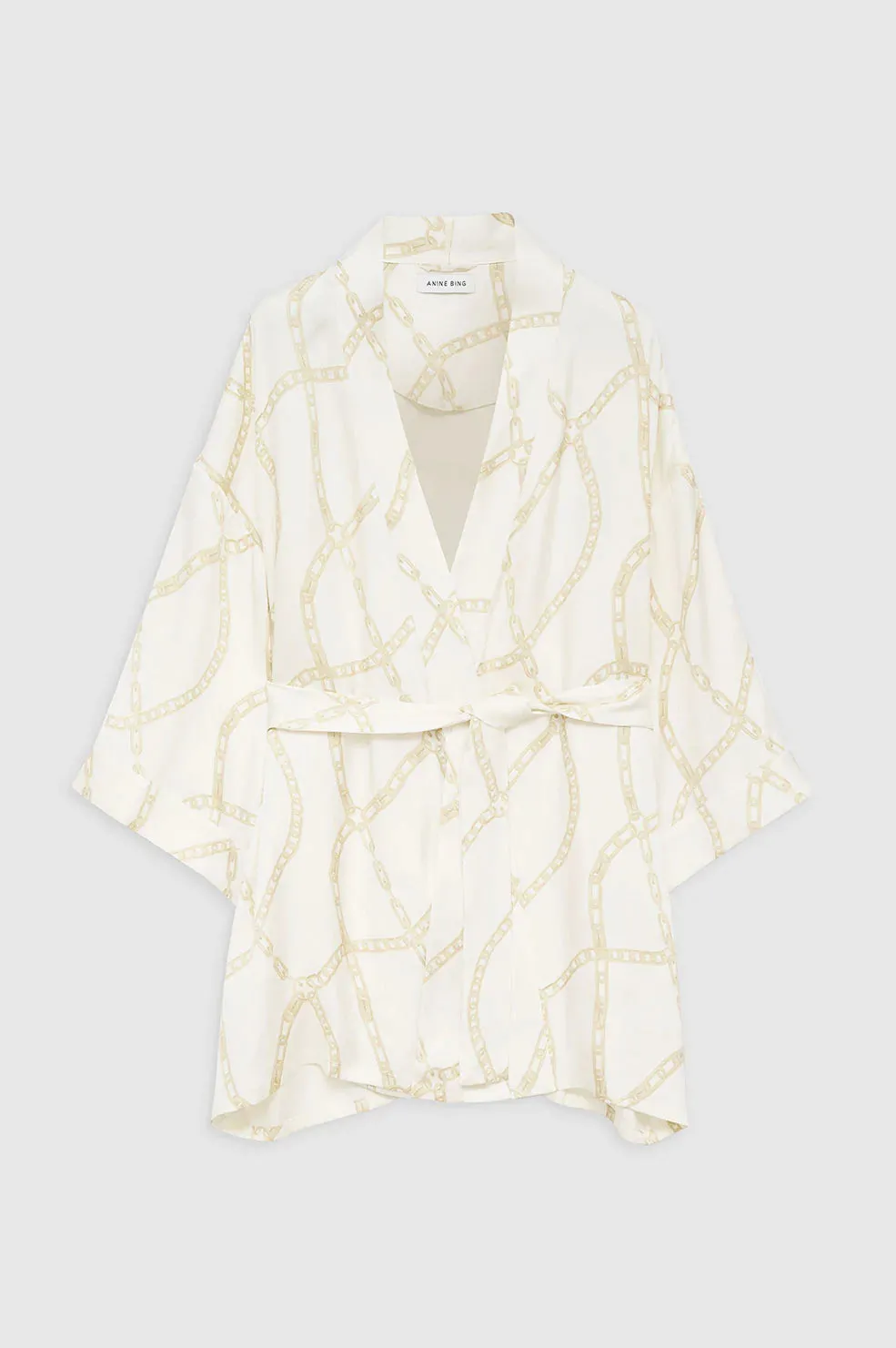 Kara Robe Cream And Tan Link Print