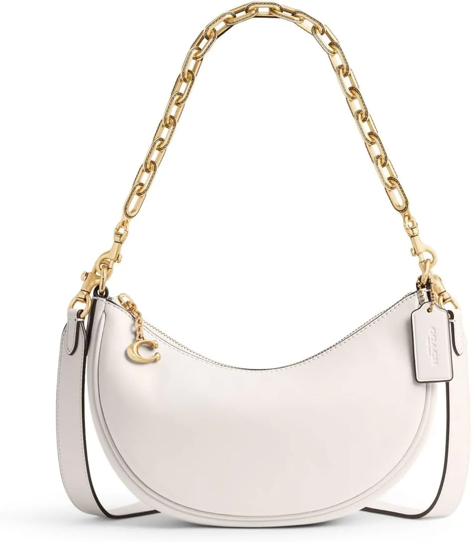 Mira bag in tanned leather with COACH chain, Chalk color
