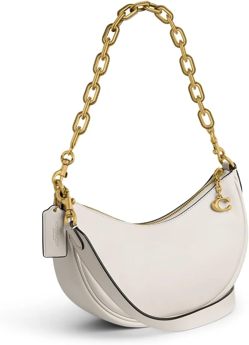 Mira bag in tanned leather with COACH chain, Chalk color