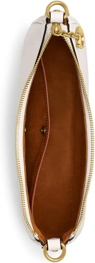 Mira bag in tanned leather with COACH chain, Chalk color
