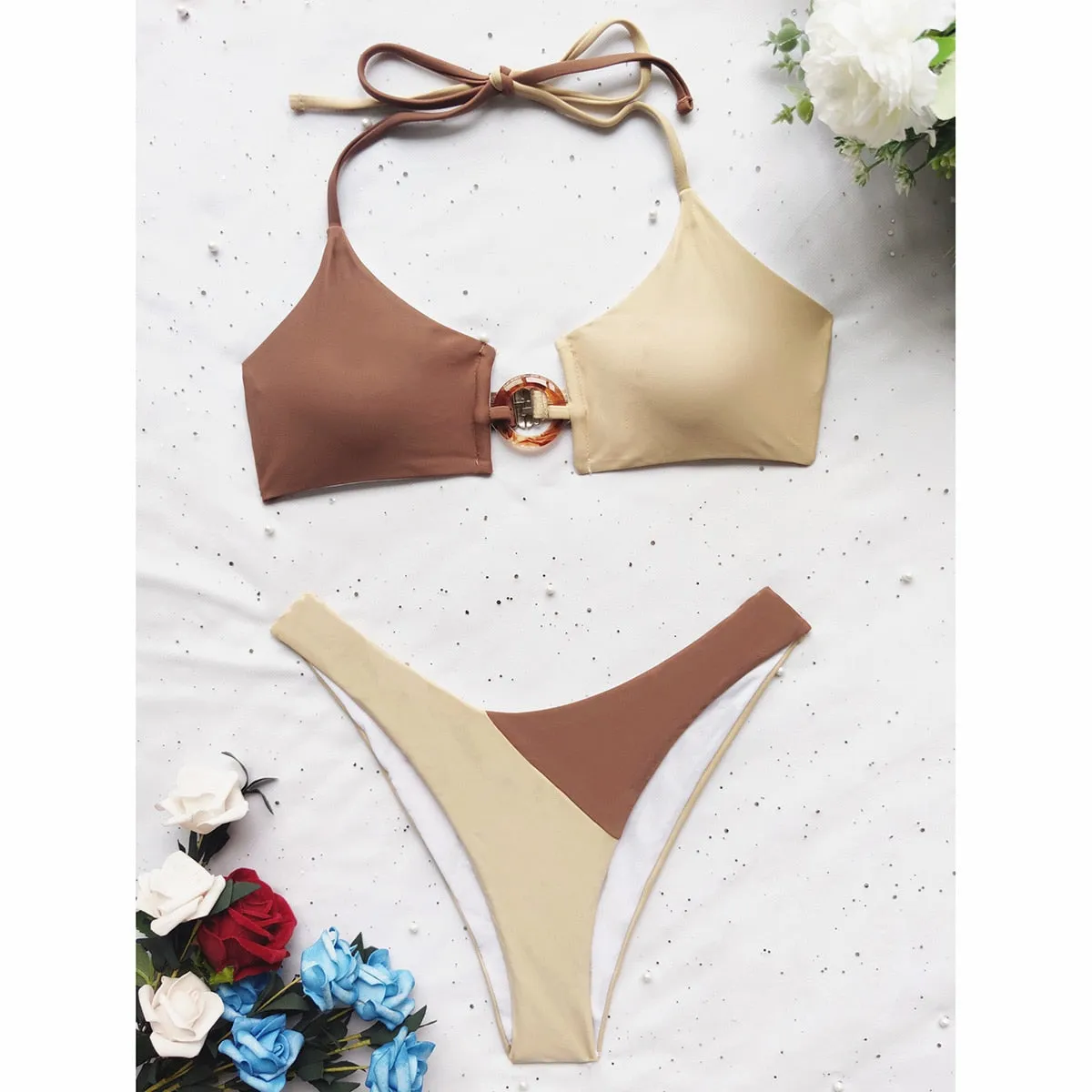 Push Up Bikini Set Patchwork