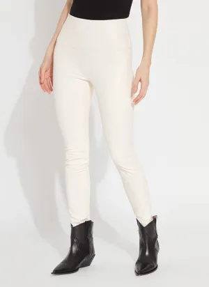 Theodora Textured Leather Legging 28.5 Inseam in Chalk - Lysse 10-2384-M8