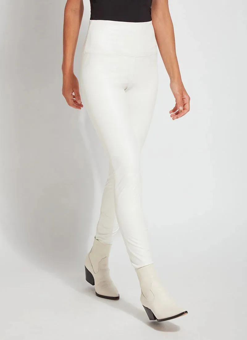 Theodora Textured Leather Legging 28.5 Inseam in Chalk - Lysse 10-2384-M8