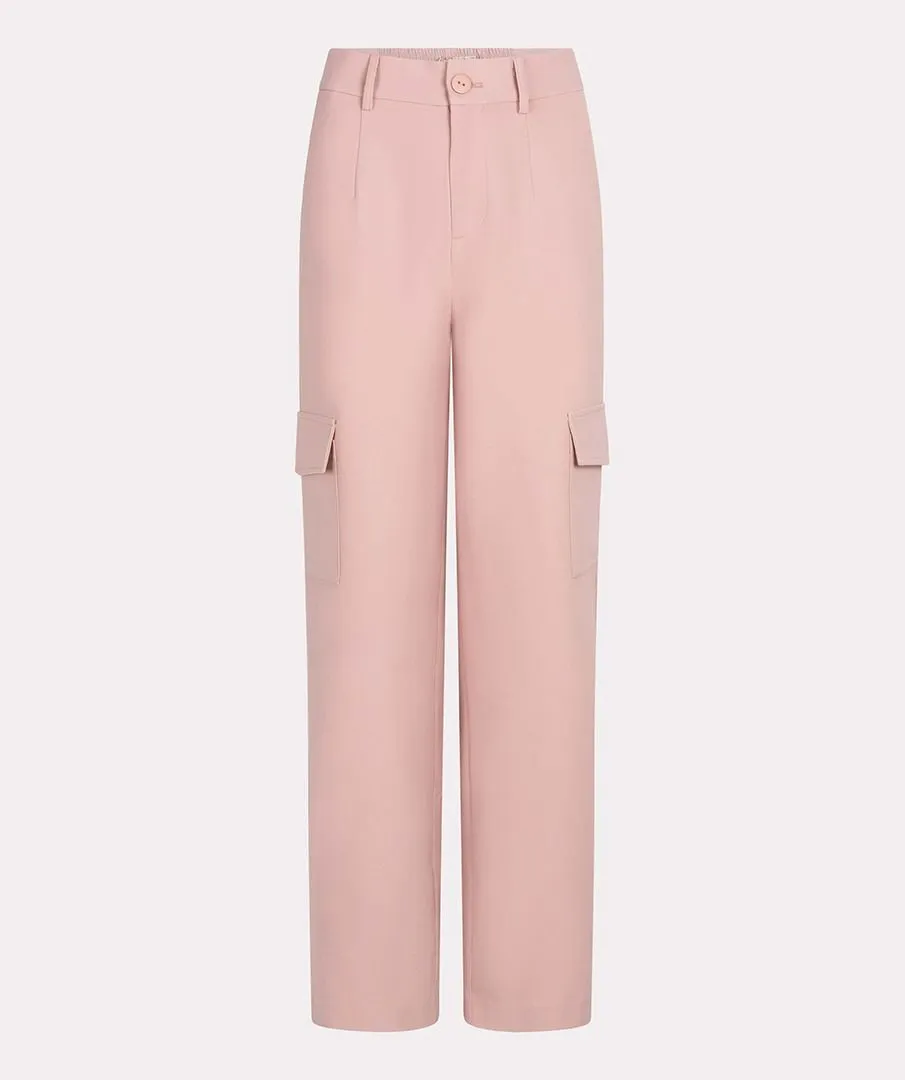 Tira Trousers Wide Cargo City in Chalk Pink - EsQualo SP2510006