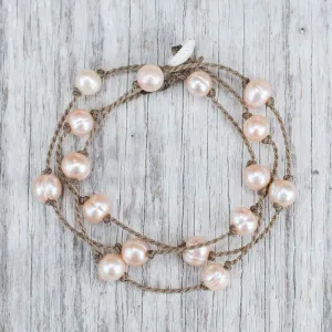 Wrap-0621-Peach Pearl Ringed Oval Medium