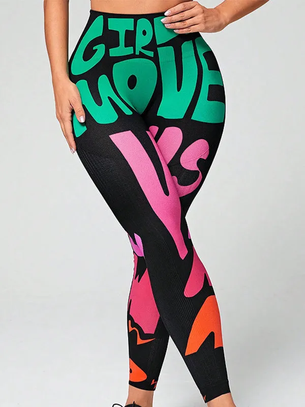 ZASUWA Female Print Quick Dry Push Up Design Color Leggings