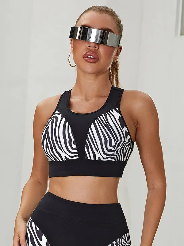 ZASUWA Female Zebra Pattern Push-Up Scrunch Bum Leggings